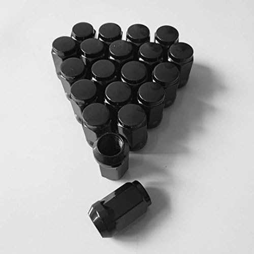 סט 1 של 20 שחור 7/16 -20 אגוזי גלגל לאחר השוק מתאימים 1973 שברולט אימפלה עשויה להתאים לחישוקי