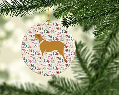 אוצרות קרוליין WDK2044CO1 Belgium Mastiff קישוט קרמיקה לחג המולד שמח, רב צבעוני, קישוטים לעץ