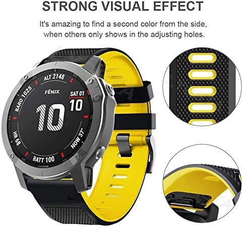 DJDLFA 22 26 ממ עבור Garmin Fenix6 6S 6X Pro Smart Watch Strap להקת סיליקון fenix 5x 5 פלוס forerunner935 945