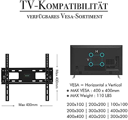 יחידת מעמד קיר טלוויזיה נירוסטה לרוב טלוויזיות מעוקלות שטוחות 32-65 אינץ