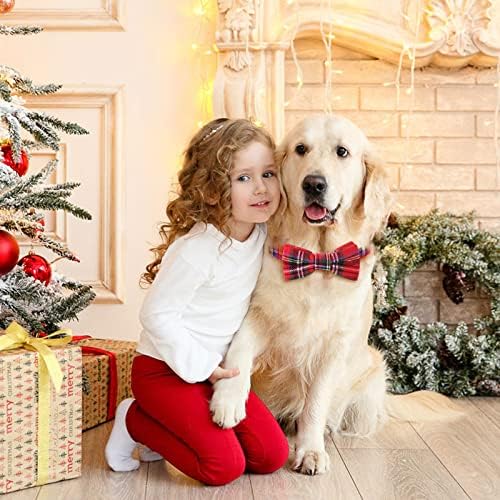 צווארון כלבים מלכות יותר עם עניבת פרפר, חג המולד משובץ של חג המולד משובץ חג המולד לחג צווארון כלבים קטנים