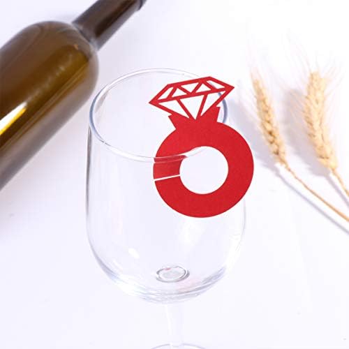 עמוס מרטיני כוס 24 יחידות יהלומי טבעת יין זכוכית קסמי סמן לשתות זכוכית מזהים תרנגולת מסיבת חג אהבת חתונה קישוטי