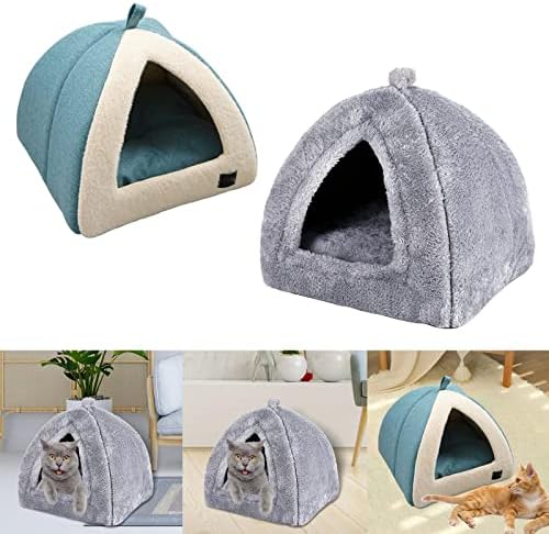 קולקולו 2 רך לחיות מחמד מיטת חתול עם כרית לחיות מחמד אוהל מלונה עבור גור חתלתול מקורה חתולי ארנב קיפוד,