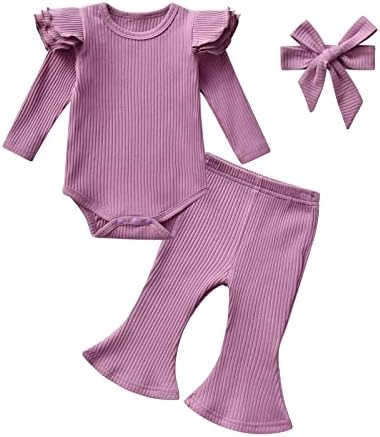 קולצררי תינוקת יילוד בגדי תינוקות בצבע אחיד בצבע סולי