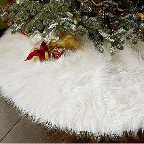 אייזנו 48 אינץ 'עץ חג המולד קישוט חצאית קטיפה למסיבת חג שמח פו קישטור עץ חג המולד פרווה