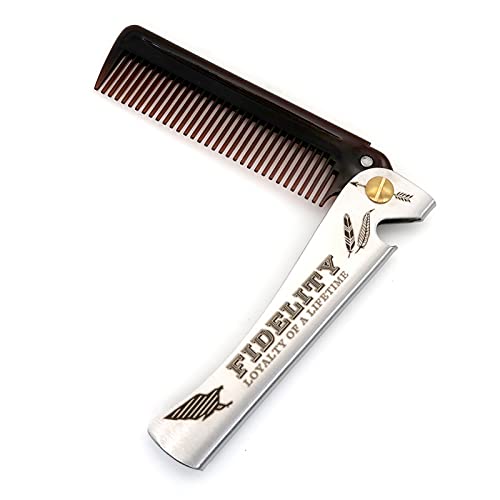 נאמנות מסרק ניאודימיום כפכפים לגברים, מחליק מסרק שיער שיניים עדין לשיער סטיילינג יומיומי, זקן או שפם, פונקציית