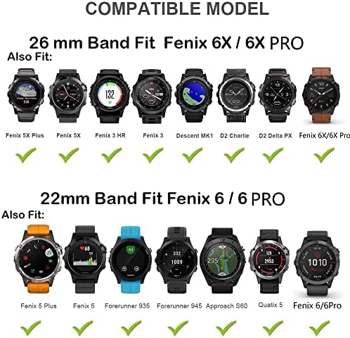QPDRNC 26 22 ממ מתאים מהיר שעון שעון עבור Garmin Fenix ​​6x 6 Pro 5x 5 פלוס 3 HR 935 רצועות Enduro