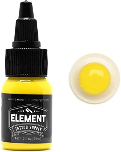 אלמנט קעקוע אספקת-הקנריים צהוב קעקוע דיו-1/2 בקבוק עבור צבע קעקוע והצללה-קבוע-בהיר-מודגש-מוצק-קל לשימוש-מקצועי