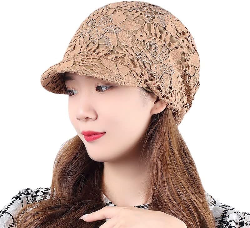 כובע קיץ של Qiwenjun לנשים כפה סלאכתית עם גזרת גזרת שוליים כובע גולגולת סתיו אביב עם כובעי נשים שוליים עם