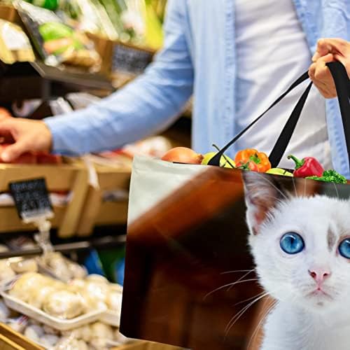 שימוש חוזר בסל קניות דפוס חתול נייד תיקים לפיקניק תיקים מכולת כביסה תיק קניות סל קניות
