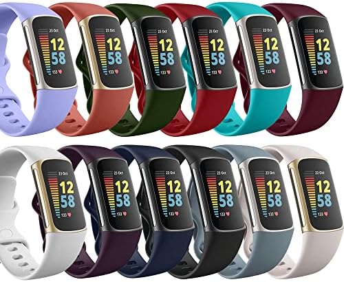 להקות סיליקון של Maidea עבור Fitbit מטען 5 להקות ספורט שעון צמיד החלפת צמיד רצועת סיליקון תואמות לנשים
