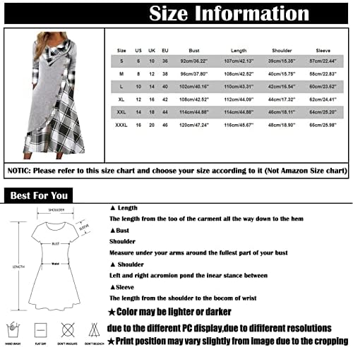 שמלות רשמיות של נוקמופו לנשים מפלגת מפלגת ערב משובצת כפתור תפירה כיסי כיסי צוואר שמלת שרוול ארוך