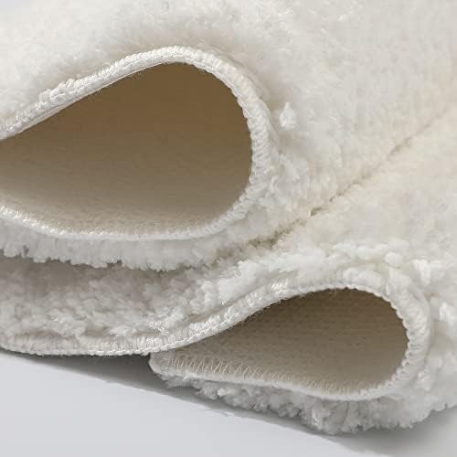 שטיח אמבטיה רך, שטיח אמבטיה משובץ כחול ולבן חמוד ומצחיק, משטח שמיכת מיקרופייבר רך מלבני, החלקה, ניתן לכביסה במכונה,