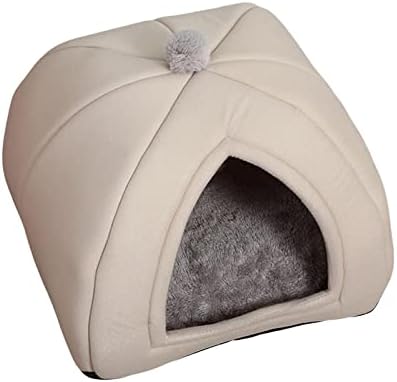 MAGIDEAL 2X מערה מיטת חיות מחמד אוהל כלב נעים אנטי להחליק חתול תחתון בית חם לבית שינה, אפור L M