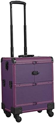 N/A קיבולת גדולה מאפרת ניידת מזוודה יופי איפור ציפורניים מארז איפור עור PVC
