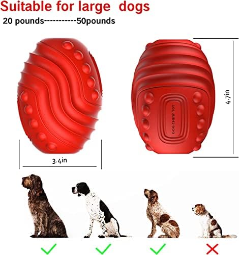 צעצועי כדור כלבים חורקים משודרגים עבור לועסים אגרסיביים גזע גדול, צעצועי לעיסת כלבים קשוחים, צעצועי