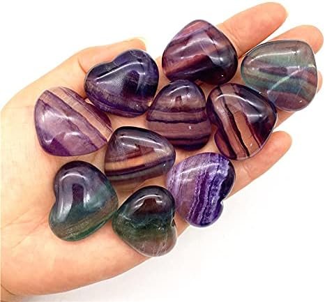 Zym116 1pc צבעוני צבעוני טבעי בצורת לב קוורץ ריפוי קריסטל אבני ריפוי אבן טבעית וגידולים גבישים