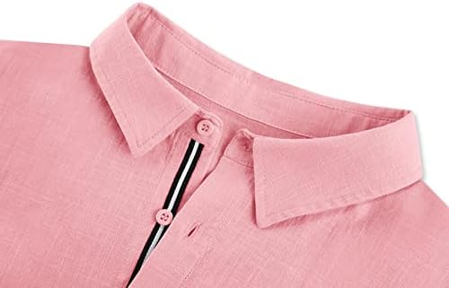 כפתור מזדמן של קסנוואי לגברים למטה חולצות שרוול ארוך כותנה פשתן חוף יוגה כפתור כפתור מתאים לעובד חולצת צ'אמברי