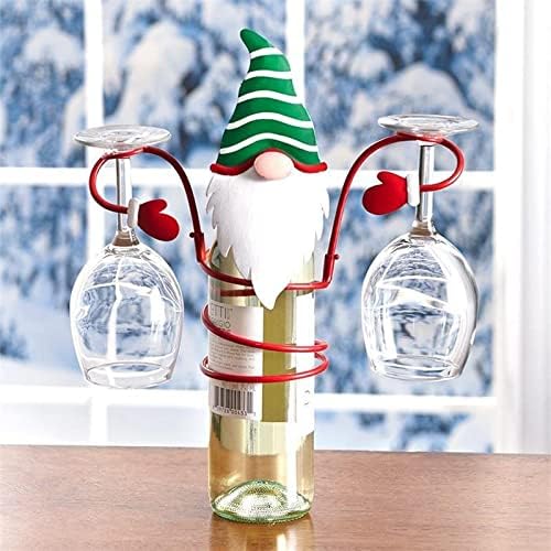 בקבוק יום חג המולד של AOOF ומחזיק זכוכית סנטה קלאוס איש שלג מחזיק זכוכית זכוכית גמד