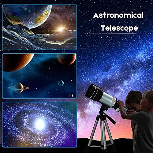 טלסקופ לילדים ומתחילים מקצועיים למבוגרים 70 ממ צמצם 300 ממ טלסקופים שבירים עם מסנן ירח חצובה מתכוונן