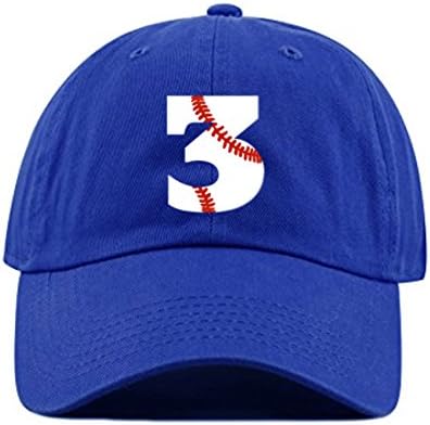 פעוטות בייסבול כובע כובע או ילדה יום הולדת שלישי ליום הולדת כובע בייסבול 3 כובע ספורט שלושה כדור