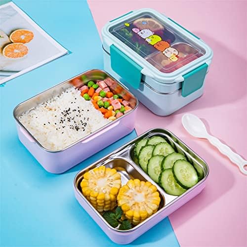 ygqzm נייד נירוסטה קופסת ארוחת צהריים שכבה כפולה שכבה מצוירת מזון קופסת מיקרוגל קופסת מיקרו