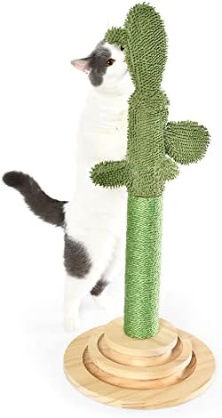 יוקי חתול גרוד, קקטוס חתול גרדן עץ חתול צעצועים, שני-שכבה חתלתול מגרד הודעות עבור מקורה חתולים,