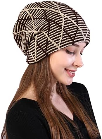 כפיות גיבובבי לנשים סרוגות יתר על המידה כובעי חורף לנשים עבות למזג אוויר קר
