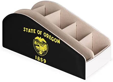 דגל של מדינת אורגון מחזיק בשלט רחוק פו תיבת מארגן עור PU עם 6 תאים קופסת אחסון לחדר שינה בסלון