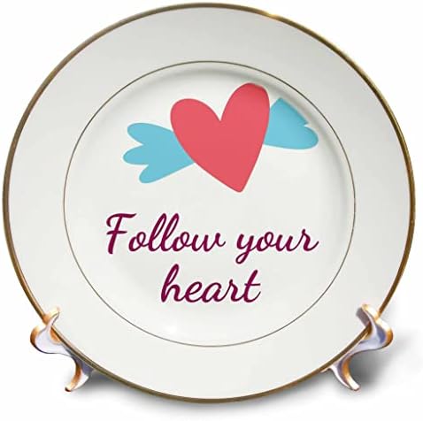 3 דרוז מרי אייקן- ציטוטים של ולנטיין - תמונה של לב מעופף עם טקסט - צלחות