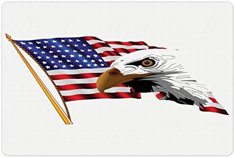 שטיח לחיות מחמד דגל אמריקאי למזון ומים, סמל הנשר האמריקאי של ארצות הברית יצירות אמנות אזרח לאומי, מלבן מחצלת