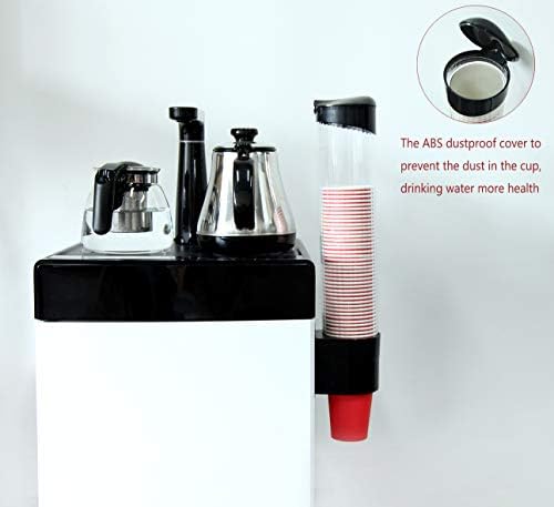 מתקן כוס מים קיר רכוב אחד מגע כפתור מתקן כוס נגד אבק פלסטיק מחזיק עבור נייר פלסטיק כוסות מתכלה נייר