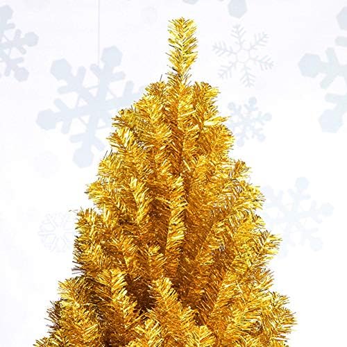 עץ חג המולד המלאכותי של Yumuo Premium, עץ אורן חג המולד הזהב עם מתכת לבנה עמדת מפלגה ביתית משרד מקורה לחופשה