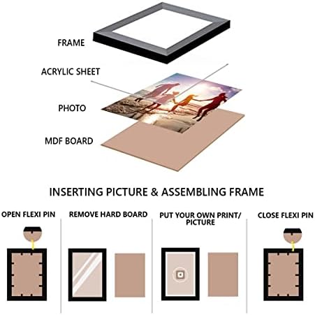 מסגרת צילום קולאז 'קיר קיר של Ecraffindia, לבן - סט של 8 מסגרות צילום עבור 8 תמונות של 4 x6