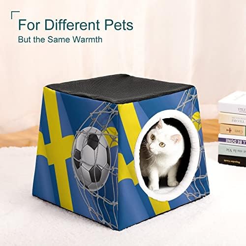 כדורגל המטרה ושבדיה דגל חתול מיטות לחתולים מקורה חמוד לחיות מחמד בית מתקפל מסתור מיטת עבור חיצוני חתולי כלבים