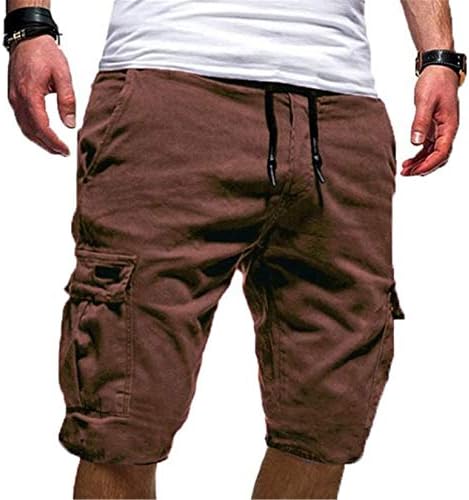גברים של שרוך ספורט מכנסיים קצרים מהיר יבש עבור אימון ריצה אימון מרובה כיס קצר מכנסיים