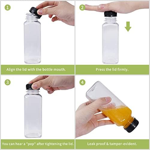מיכלי מיץ פלסטיק ג ' אוג ' אופן 10 אונקיות,בקבוקי מיץ פלסטיק עם מכסים,מיכל שקוף בתפזורת לשימוש חוזר עם