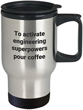 ספל נסיעות הנדסי - מהנדס נירוסטה מבודד סרקסלי מצחיק או מתנת ספל קפה עתידית