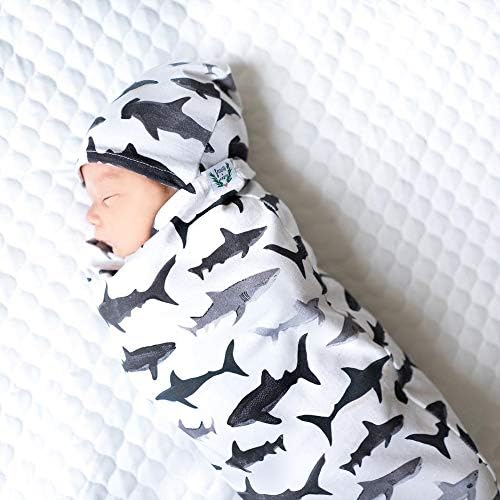 DBYLXMN יילוד תינוק תינוקת שמיכה שמיכת שינה סחוט מוסלין גילוש כובע סט מסגרת דלת