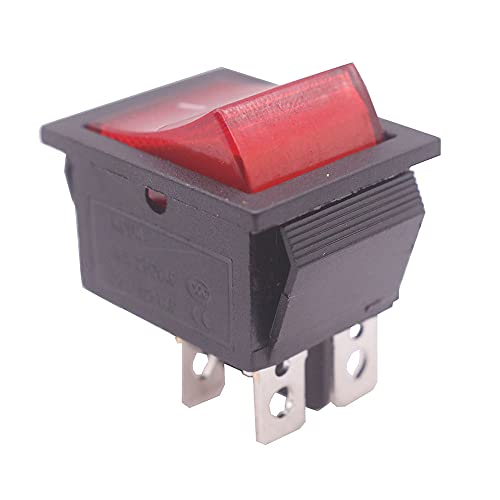 2 PCS מתג נדנדה כפתור אדום 4 תקעים 30 × 25 × 27 ממ 15A/ 16A 250V/ 20A 125V מתגי ציוד חשמלי AC AC