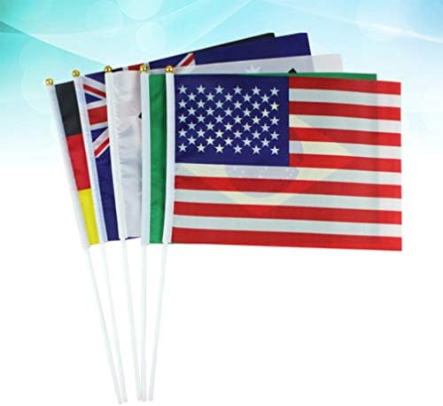 Lioobo 50 מדינות דגל מקל עולמי בינלאומי דגל היד מוחלט מיני דגלים לאומיים קטנים באנרים על קישוטים למסיבות