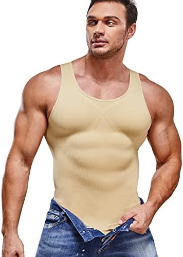 חולצת דחיסה לגברים גופיית הרזיה גופיית גוף למעצב גופייה לגינומסטיקה ללא שרוולים אפוד גברים