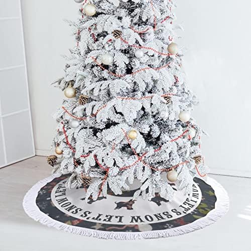 חצאית עץ חג המולד עם ציצית, צללית כלב חג המולד מחצלת עץ עץ חג המולד, מחצלת עץ חג מולד שלג, מחצלת