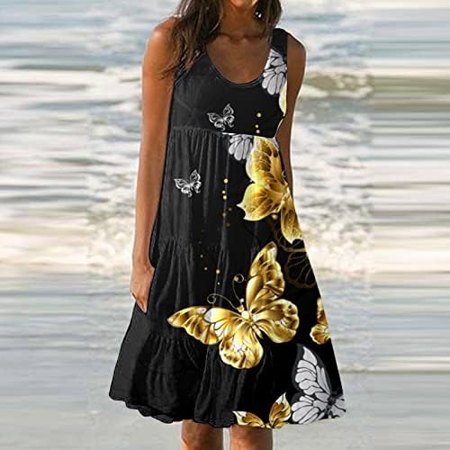 שמלות fqzwong midi לנשים קיץ אלגנטי חוף אלגנטיות זורמות זורמות, מועדון וינטג 'טרנדי יוצא ללבוש נופש