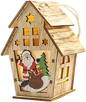 לחג המולד תליון קישוט עץ חדש עם תליון עץ בהיר DIY בית קטן SGCABIDX9OPNKG