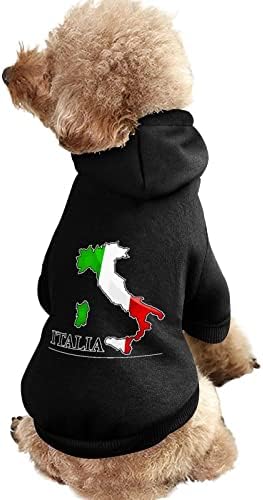 דגל מפה של בגדי חיות מחמד של איטליה קפוצ'ונים סווטשירט סווטשירט עם כובע הדפס מצחיק לכלבים וחתולים קטנים
