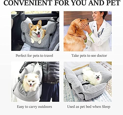 מושב רכב לכלב ורקרט, שדרוג מושב רכב לחיות מחמד עבור כלבים קטנים ובינוניים, מושב רכב לכלבים, מושב