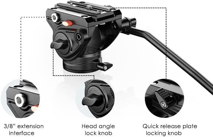 אלומיניום קוואד צינור מקצועי 72 אינץ 'חצובה עבור Canon Vixia HF S20