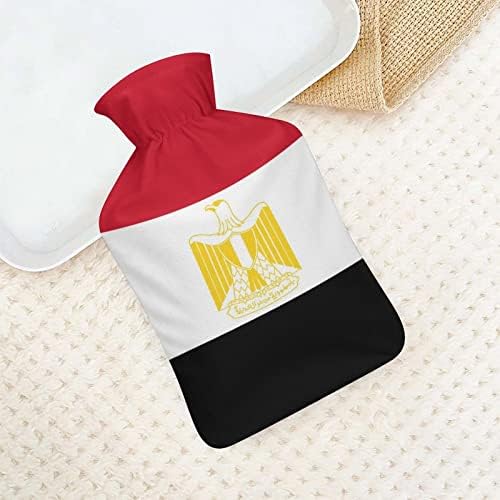 מצרים דגל מודפס בקבוק מים חמים עם רך בפלאש כיסוי יד חם גומי מים הזרקת תיק 1000 מ ל