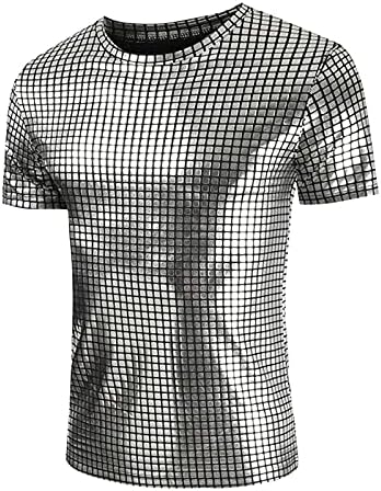 חולצות שמלת קיץ לגברים חולצה עליונה רזה לאדם מודפסת ספורט אופנה כפתור מבריק חולצה מטה גברים ארוכים